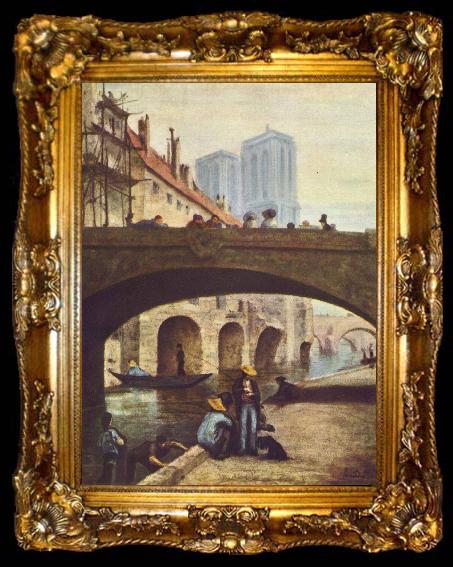 framed  Honore Daumier Der Kunstler vor Notre Dame, ta009-2